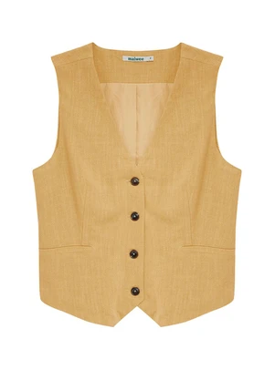 Malwee - Colete Alfataria em Viscolinho Amarelo - MALWEE