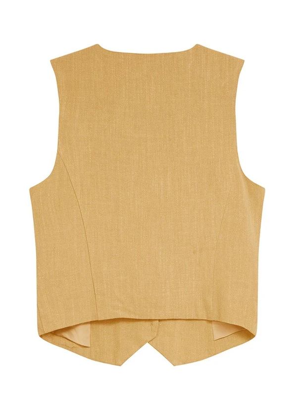 Malwee - Colete Alfataria em Viscolinho Amarelo 2