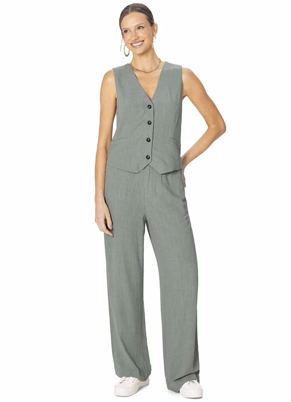 Malwee - Colete Alfataria em Viscolinho Cinza Mescla 2