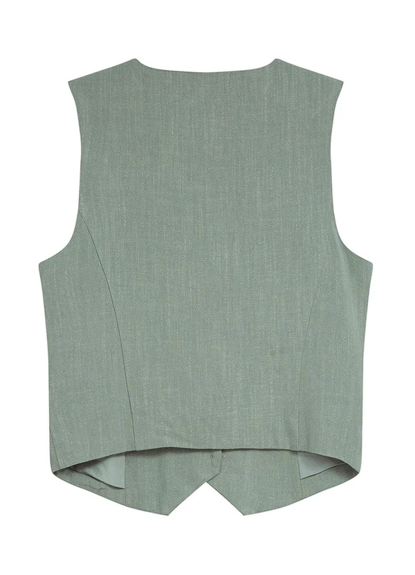 Malwee - Colete Alfataria em Viscolinho Cinza Mescla 4