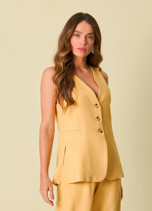 Ritmi Studio - Colete Alongado Bolso Fake - RITMI STUDIO