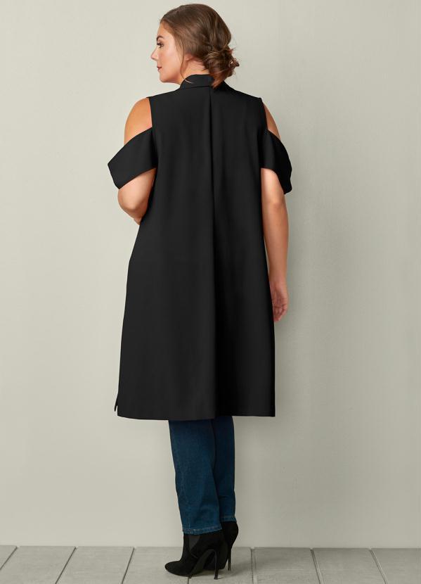 bonprix - Colete Alongado Preto 11