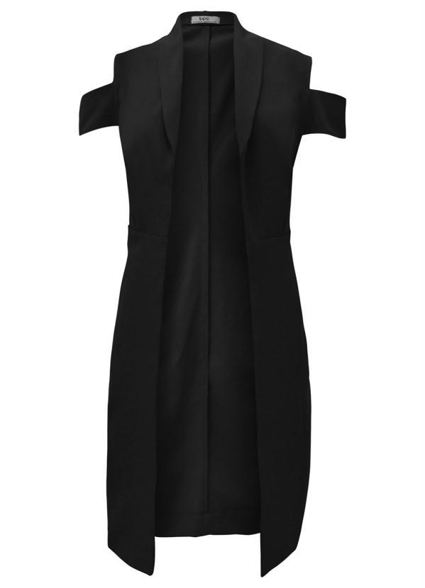 bonprix - Colete Alongado Preto 12