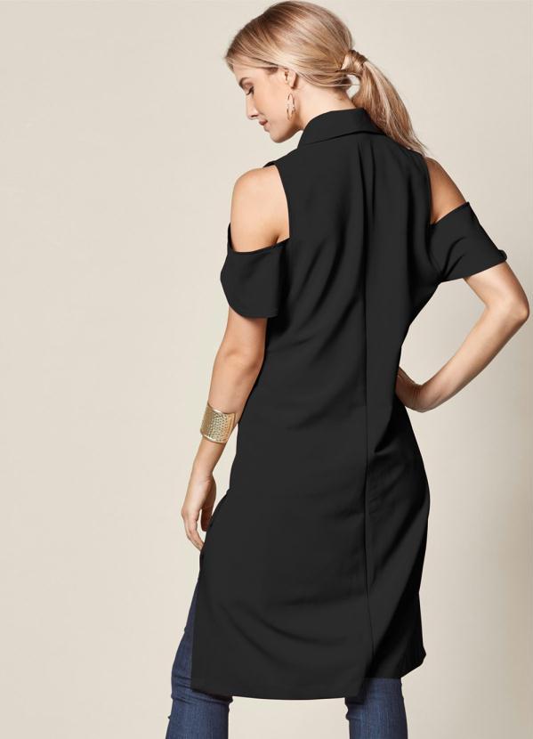 bonprix - Colete Alongado Preto 2