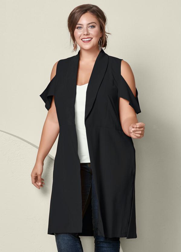 bonprix - Colete Alongado Preto 8