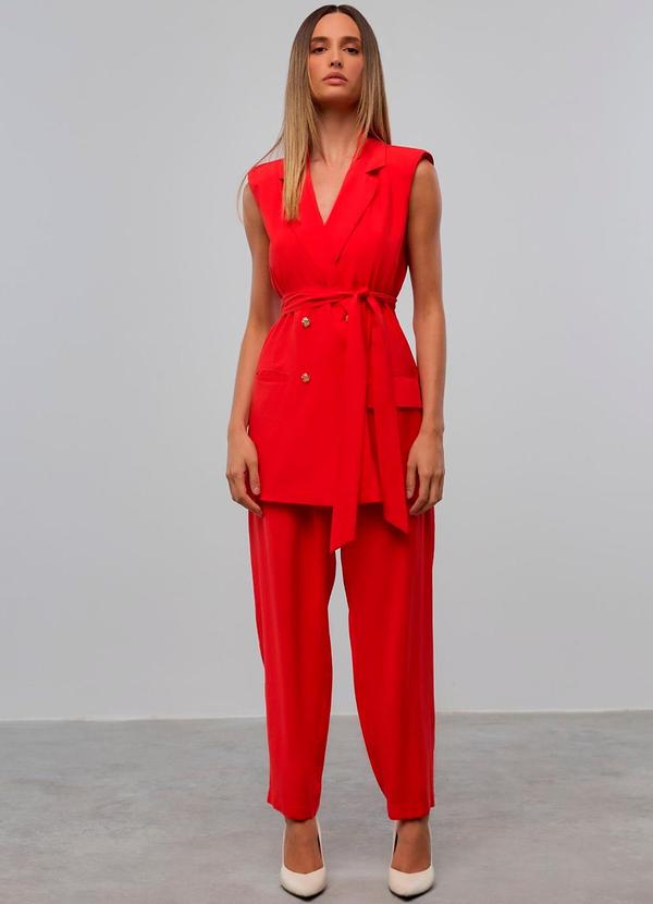 Carlota Costa - Colete Alongado Vermelho 2