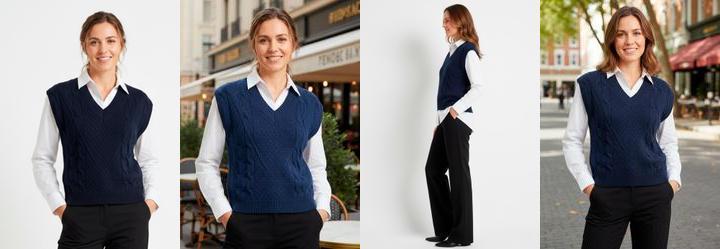 Colete Azul Marinho em Tric�