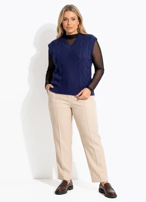 Quintess - Colete Azul Marinho em Tricô - QUINTESS