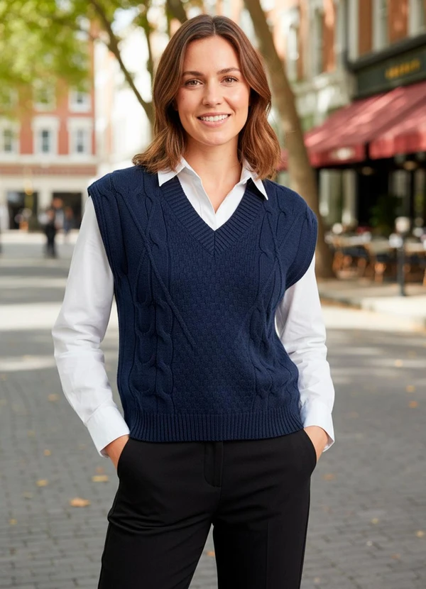 Quintess - Colete Azul Marinho em Tricô 7
