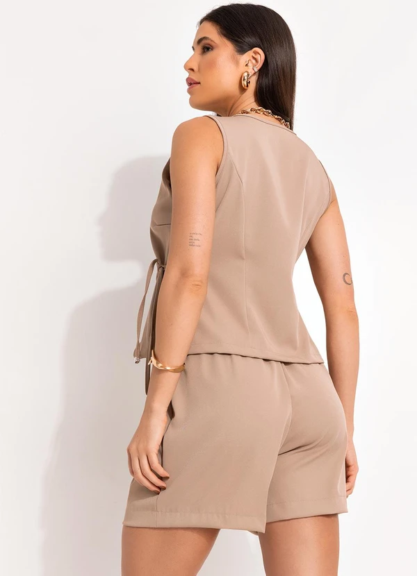 Bimini - Colete Bege em Tecido de Poliéster 4