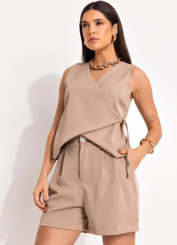 Bimini - Colete Bege em Tecido de Poliéster 5