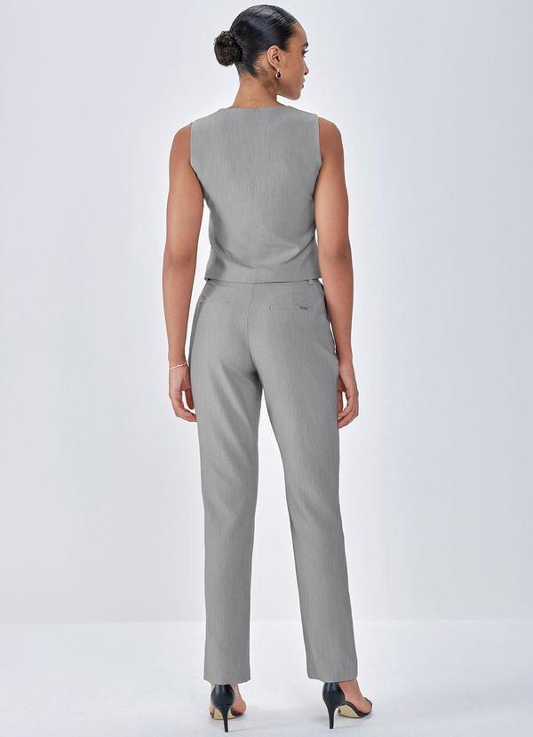 Principessa - Colete Cinza Botões Forrados Rosiela 4