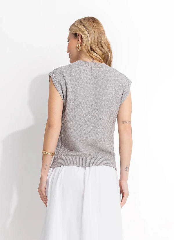 Quintess - Colete Cinza em Tricô 2