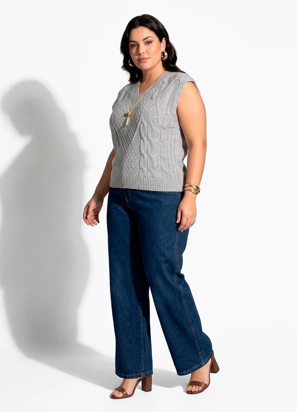 Quintess - Colete Cinza em Tricô 6