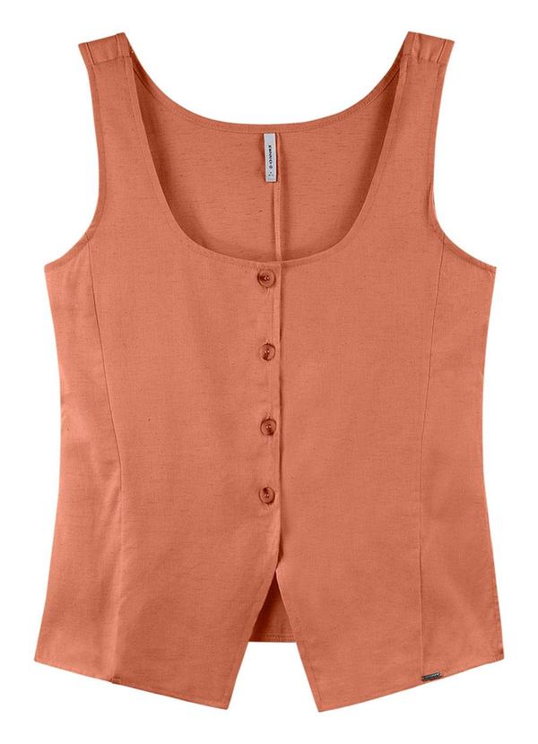 Rezzato - Colete com Botões Adulto Feminino Marrom