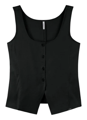 Outlet - Colete com Botões Adulto Feminino Preto - OUTLET