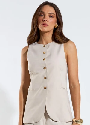 Ritmi Studio - Colete com Detalhe em Recortes e Amarração - RITMI STUDIO