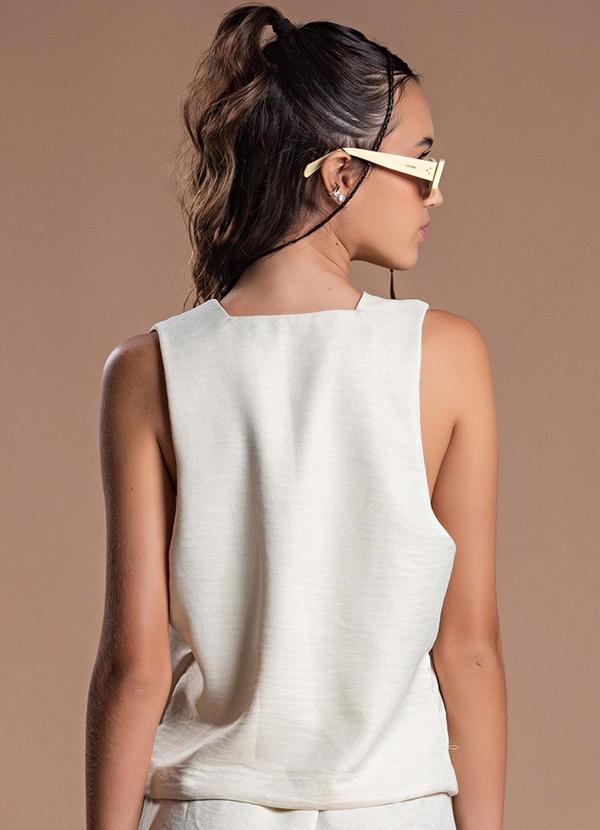 Choyee - Colete com Modelagem Boyfriend Bege 2