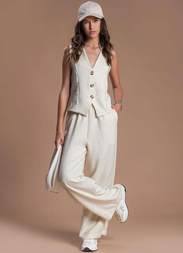 Choyee - Colete com Modelagem Boyfriend Bege 5