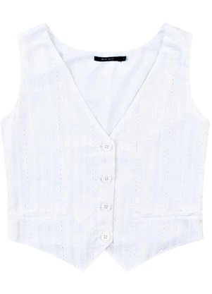 Malwee - Colete Cropped em Laíse Branco - MALWEE