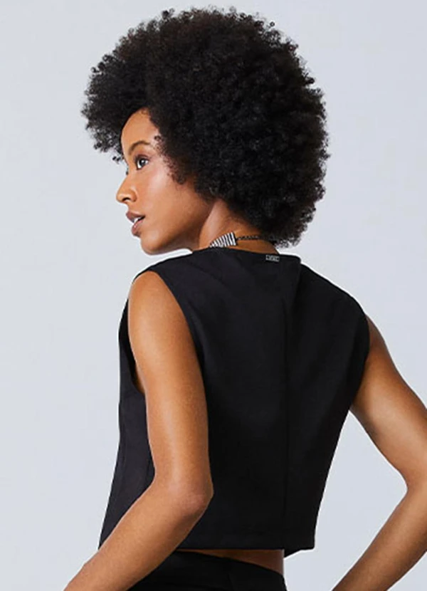 Authoria - Colete de Alfaiataria Visual Assimétrico Preto 2