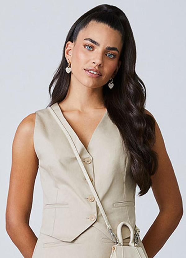 Authoria - Colete de Sarja Bege Bege