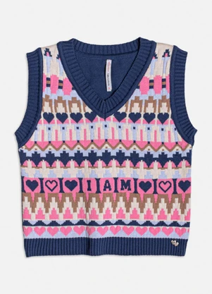 Authoria - Colete de Tricot Colorido Azul - AUTHORIA