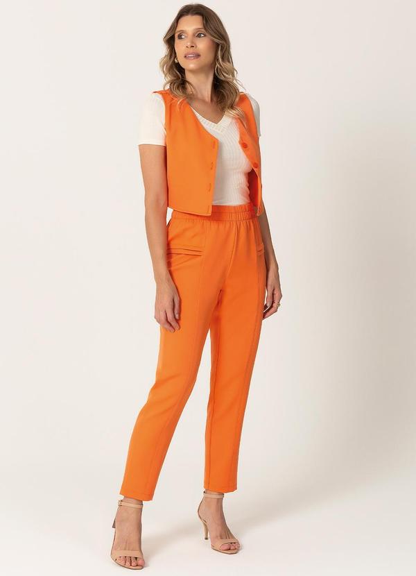 Habana - Colete em Alfaiataria Cropped Laranja 3