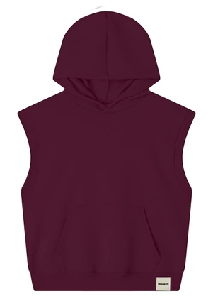 Malwee - Colete em Moletom com Capuz Bordô - MALWEE