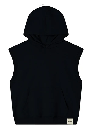 Malwee - Colete em Moletom com Capuz Preto - MALWEE