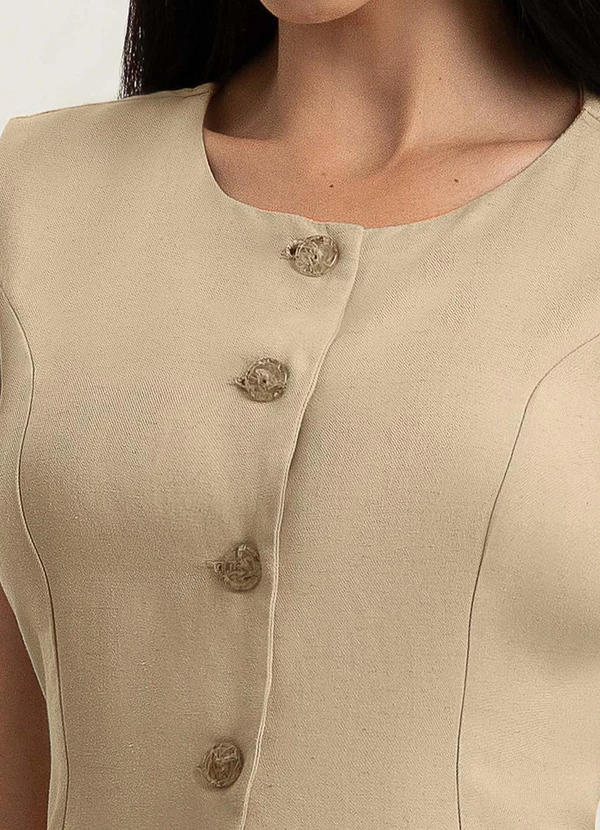 Gris - Colete em Viscose Bege 5