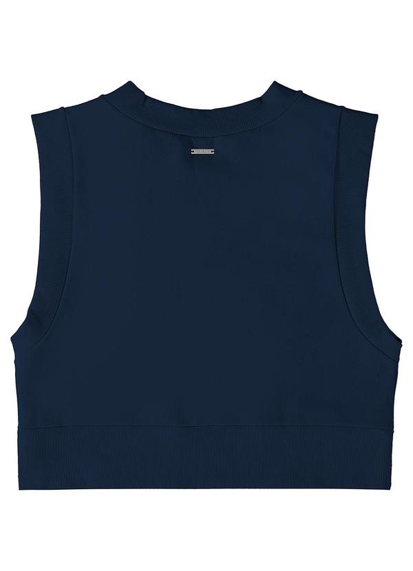 Enfim - Colete Feminino Cropped em Moletom Azul 2