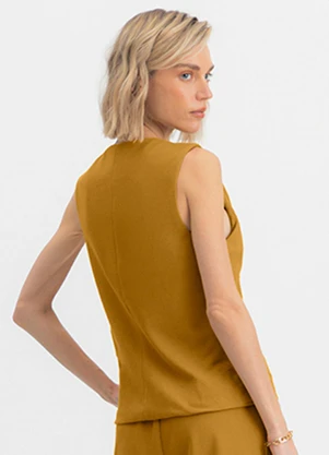 Essendi - Colete Feminino em Flaks Amarelo - ESSENDI