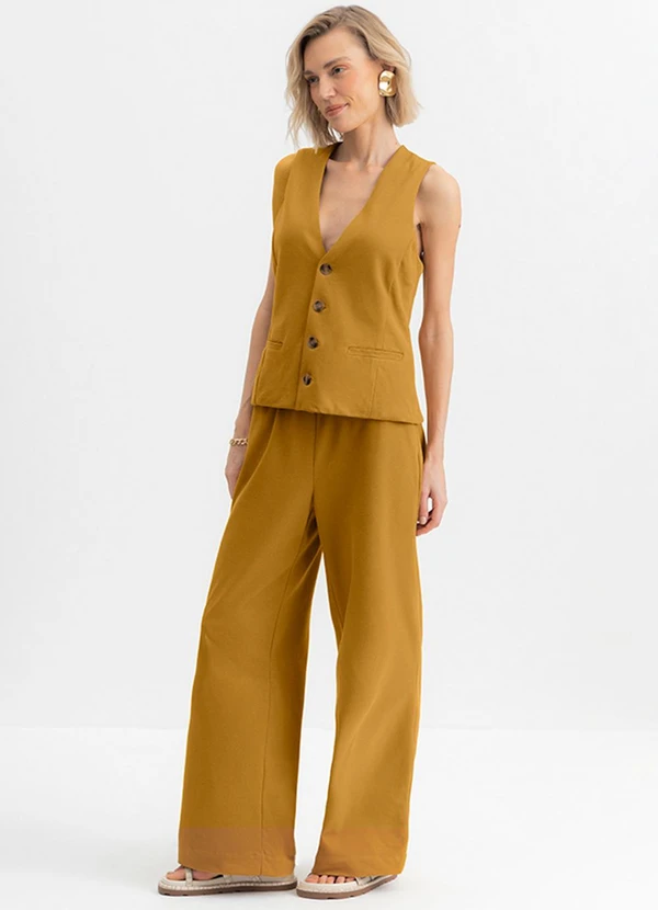 Essendi - Colete Feminino em Flaks Amarelo 3