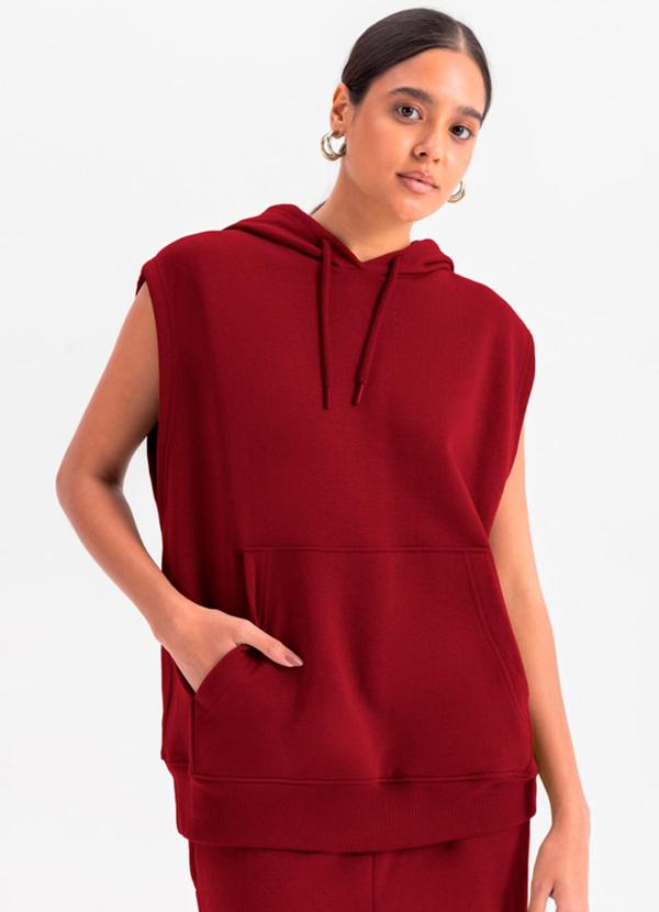 Essendi - Colete Feminino em Moletom Vermelho