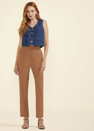 Marialícia - Colete Feminino Jeans Azul - MARIALÍCIA