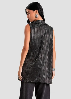 Dianna - Colete Feminino Lantejoula Glow Preto - DIANNA