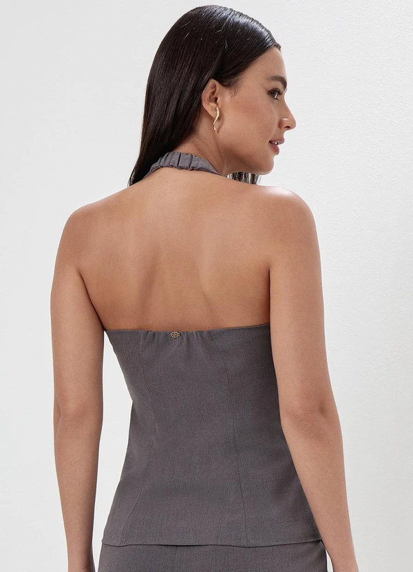 Principessa - Colete Frente Única de Alfaiataria Mescla Escuro Raissa 2