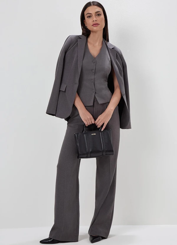 Principessa - Colete Frente Única de Alfaiataria Mescla Escuro Raissa 5