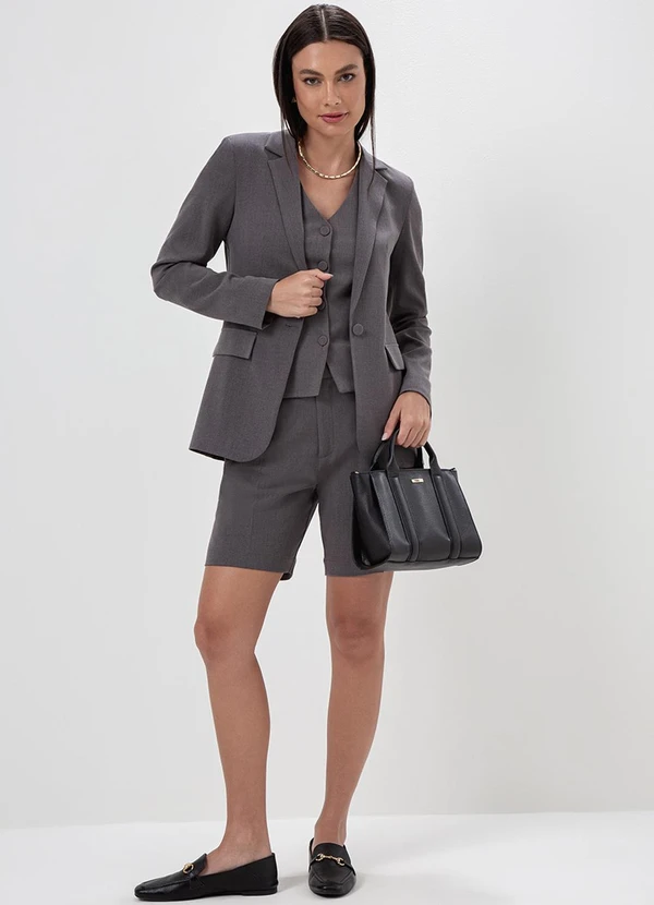 Principessa - Colete Frente Única de Alfaiataria Mescla Escuro Raissa 7