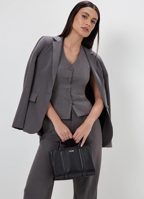 Principessa - Colete Frente Única de Alfaiataria Mescla Escuro Raissa 8