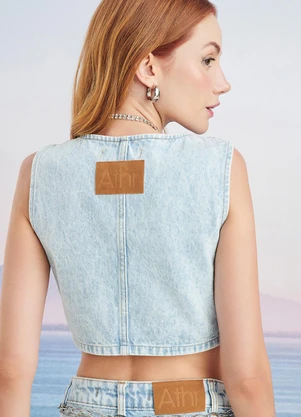 Authoria - Colete Jeans Claro Azul - AUTHORIA