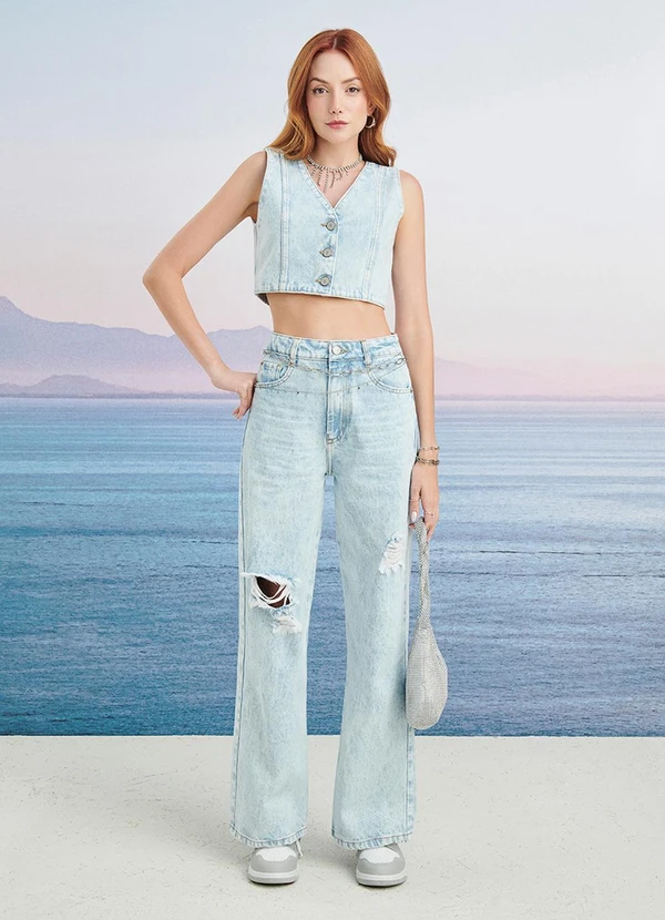 Authoria - Colete Jeans Claro Azul 3