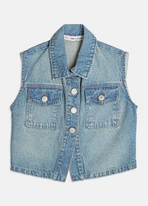 Authoria - Colete Jeans com Bolsos  Azul - AUTHORIA