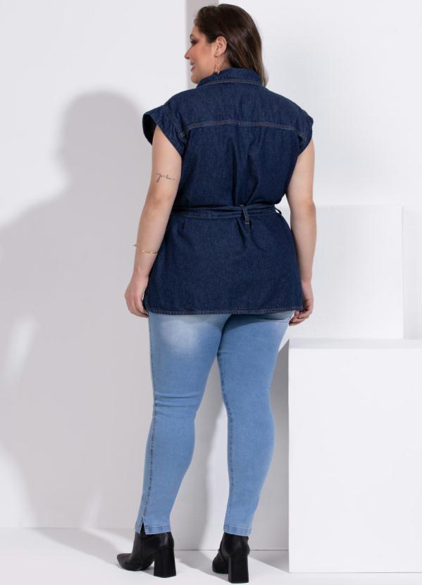 Quintess - Colete Jeans com Bolsos e Faixa 10