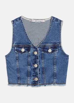 Authoria - Colete Jeans Desfiado  Azul - AUTHORIA