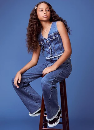 Authoria - Colete Jeans Desfiado  Azul - AUTHORIA
