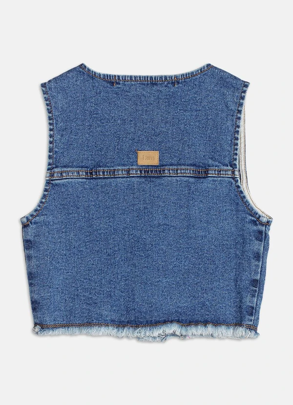 Authoria - Colete Jeans Desfiado  Azul 2