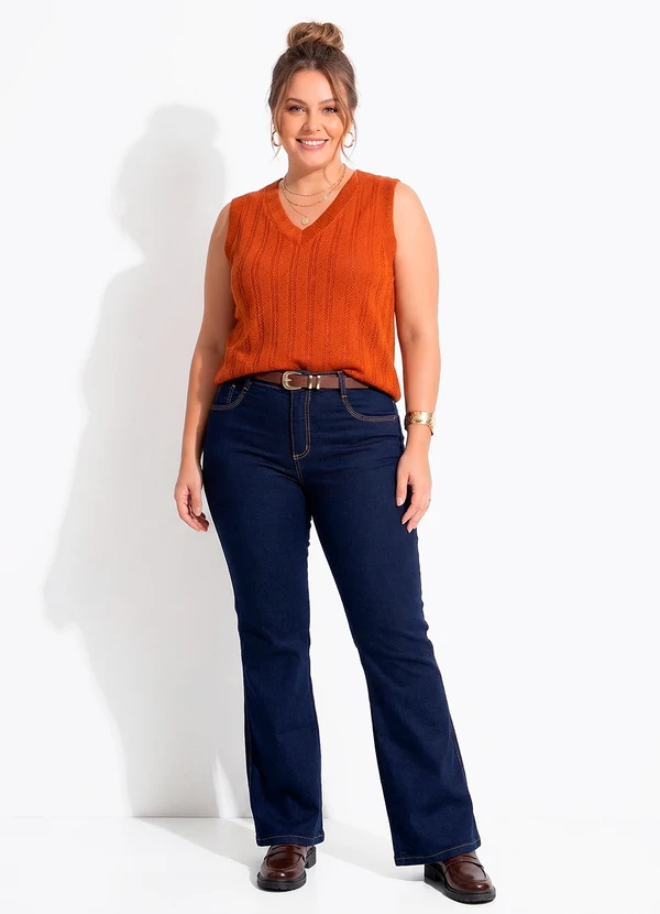 Quintess - Colete Marrom em Malha Tricô 11