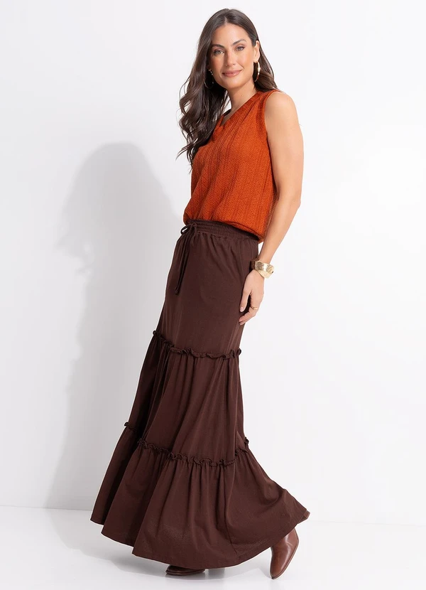 Quintess - Colete Marrom em Malha Tricô 5